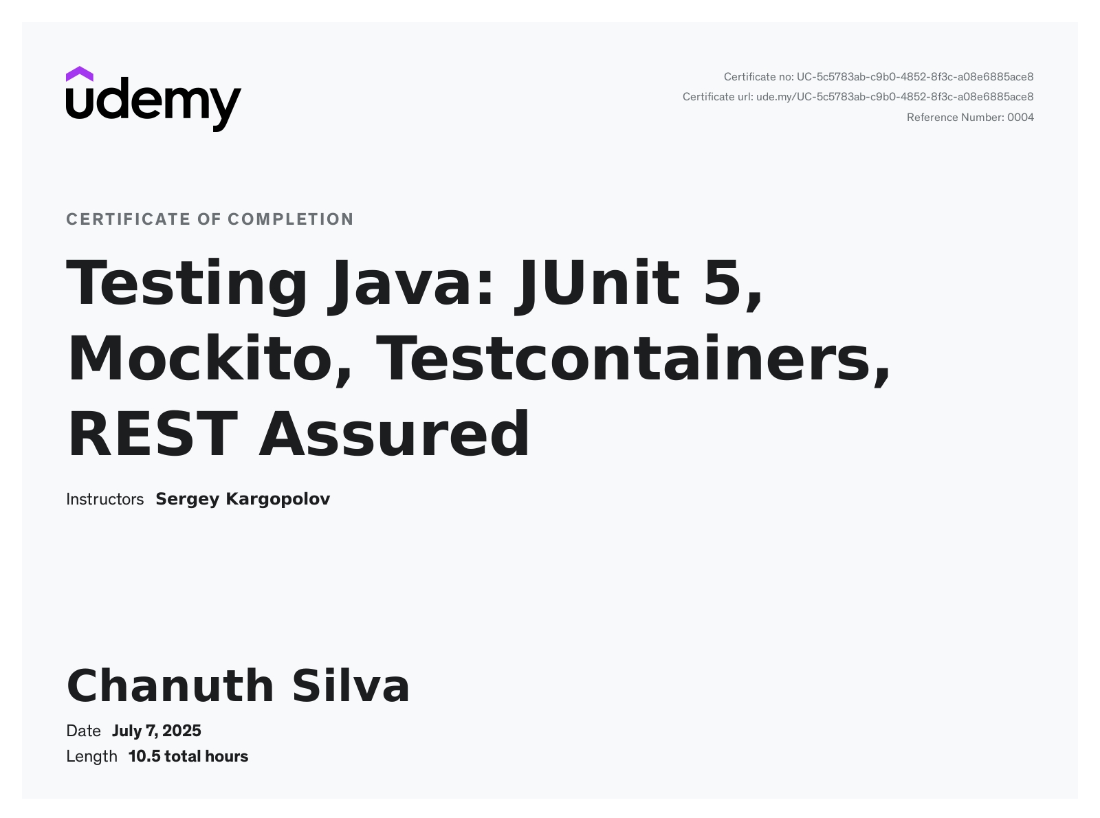 Testing Java:JUnit 5, Mockito, TestContainers, Rest Assured