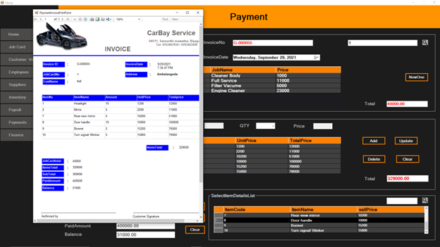 Automobile Service Center Management System