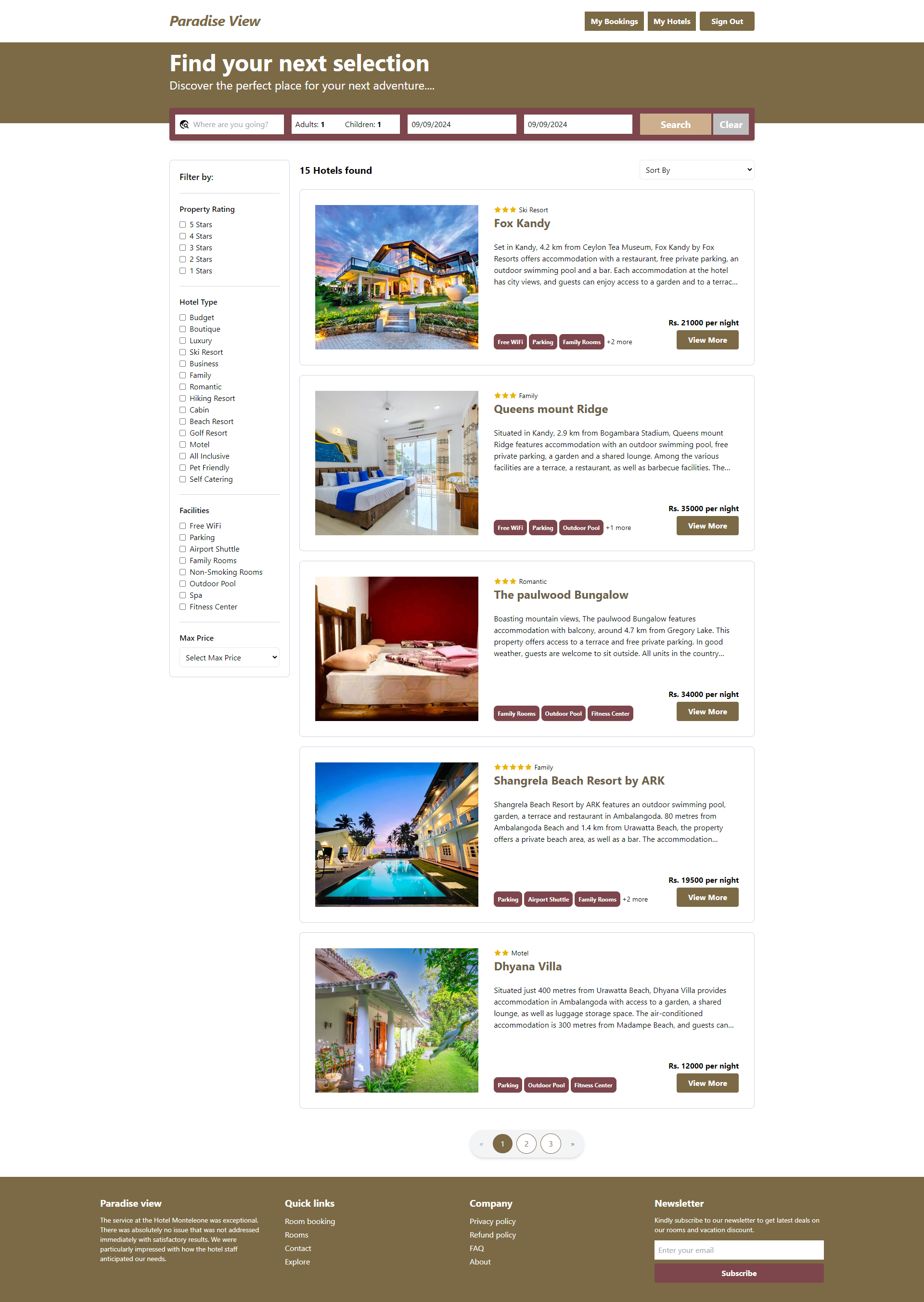 Reservation booking web application