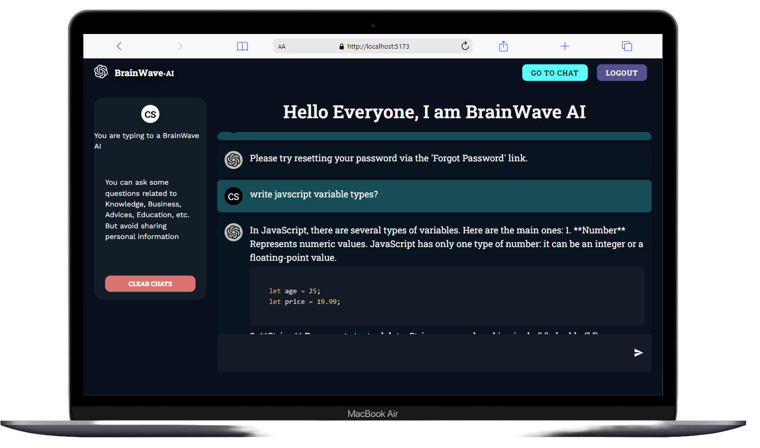 AI Chat Web Application with TypeScript