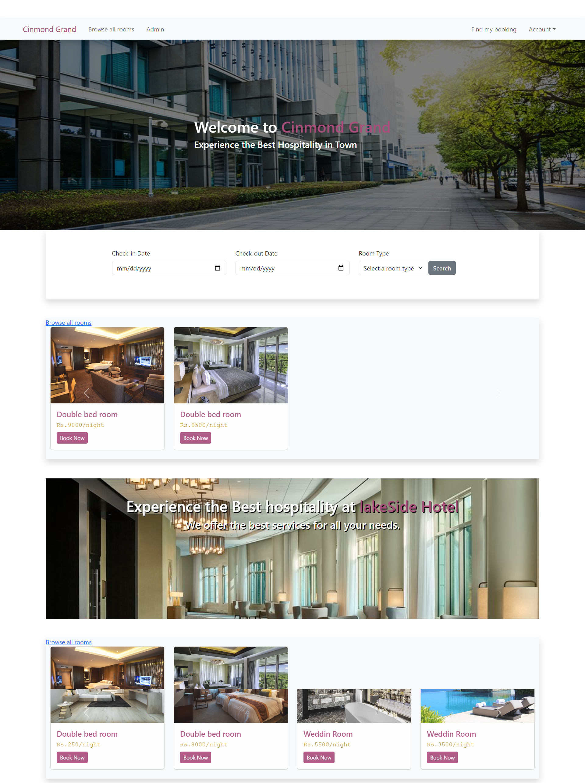 Hotel Room Management and Reservation system