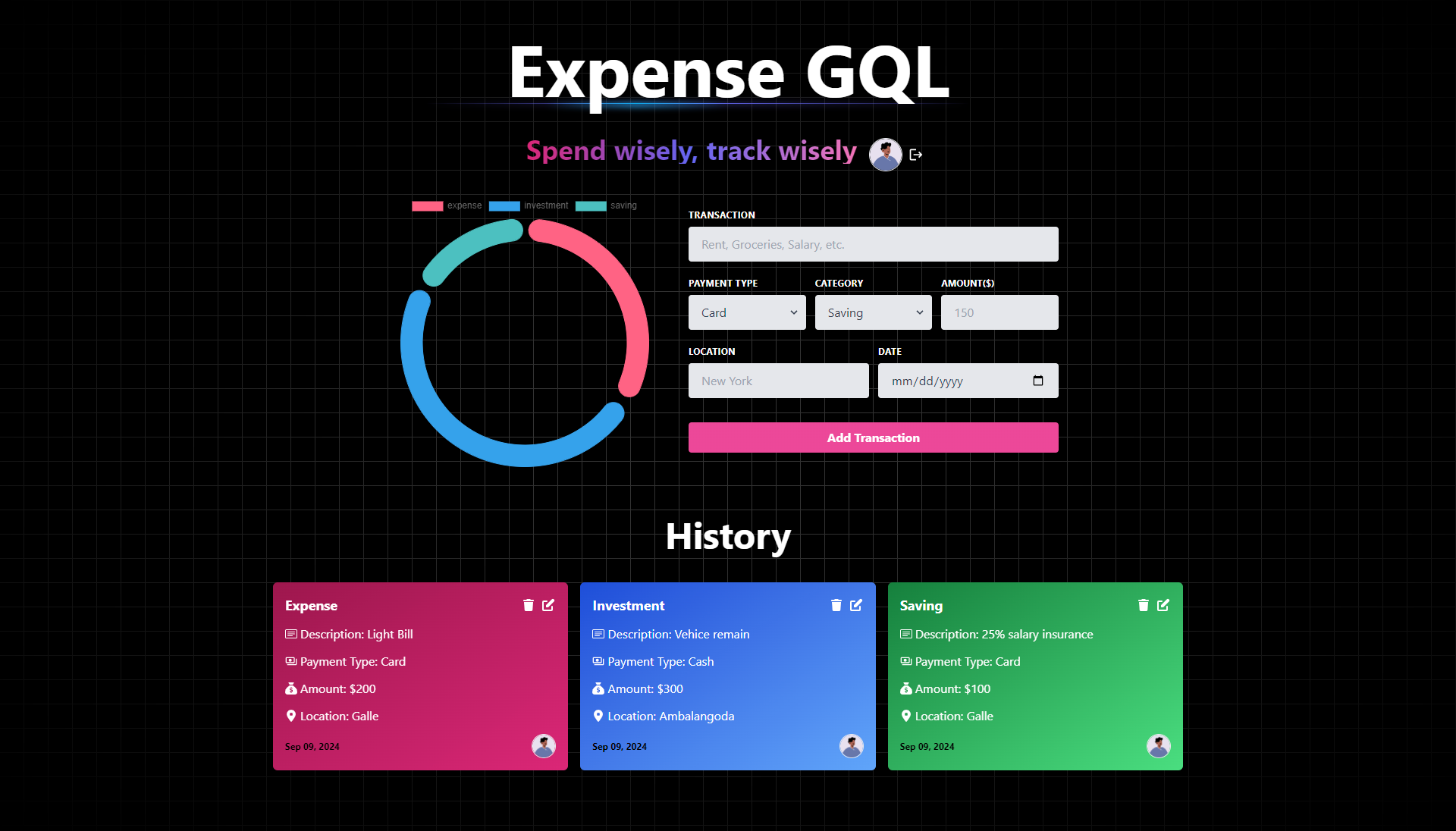 GraphQL Income Tracker App