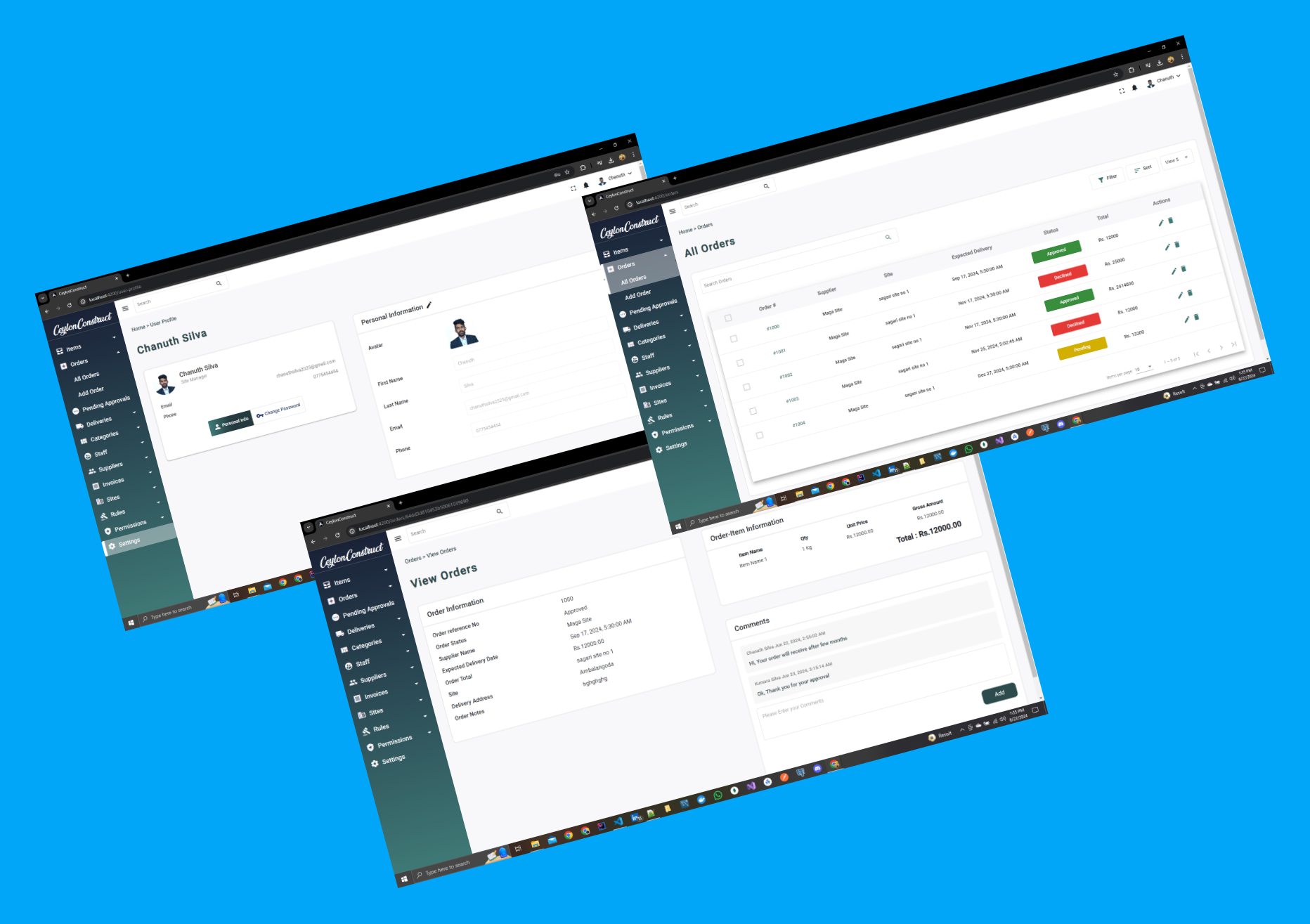Construction Management System Web Application